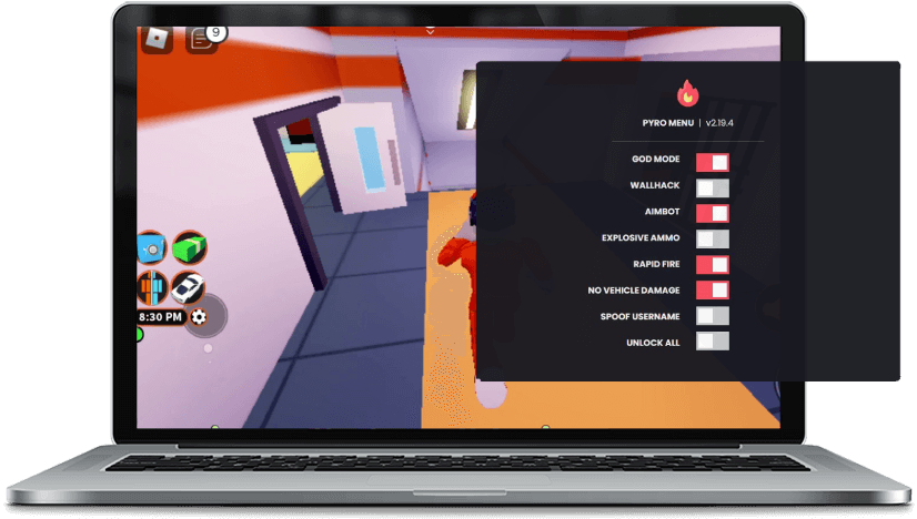 Pyro mod menu showcase in Roblox